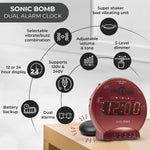 Sonic Bomb Dual Extra Loud Alarm Clock with Bed Shaker, Black | Sonic Alert Vibrating Alarm Clock Heavy Sleepers, Battery Backup | Wake with a Shake - Image 13