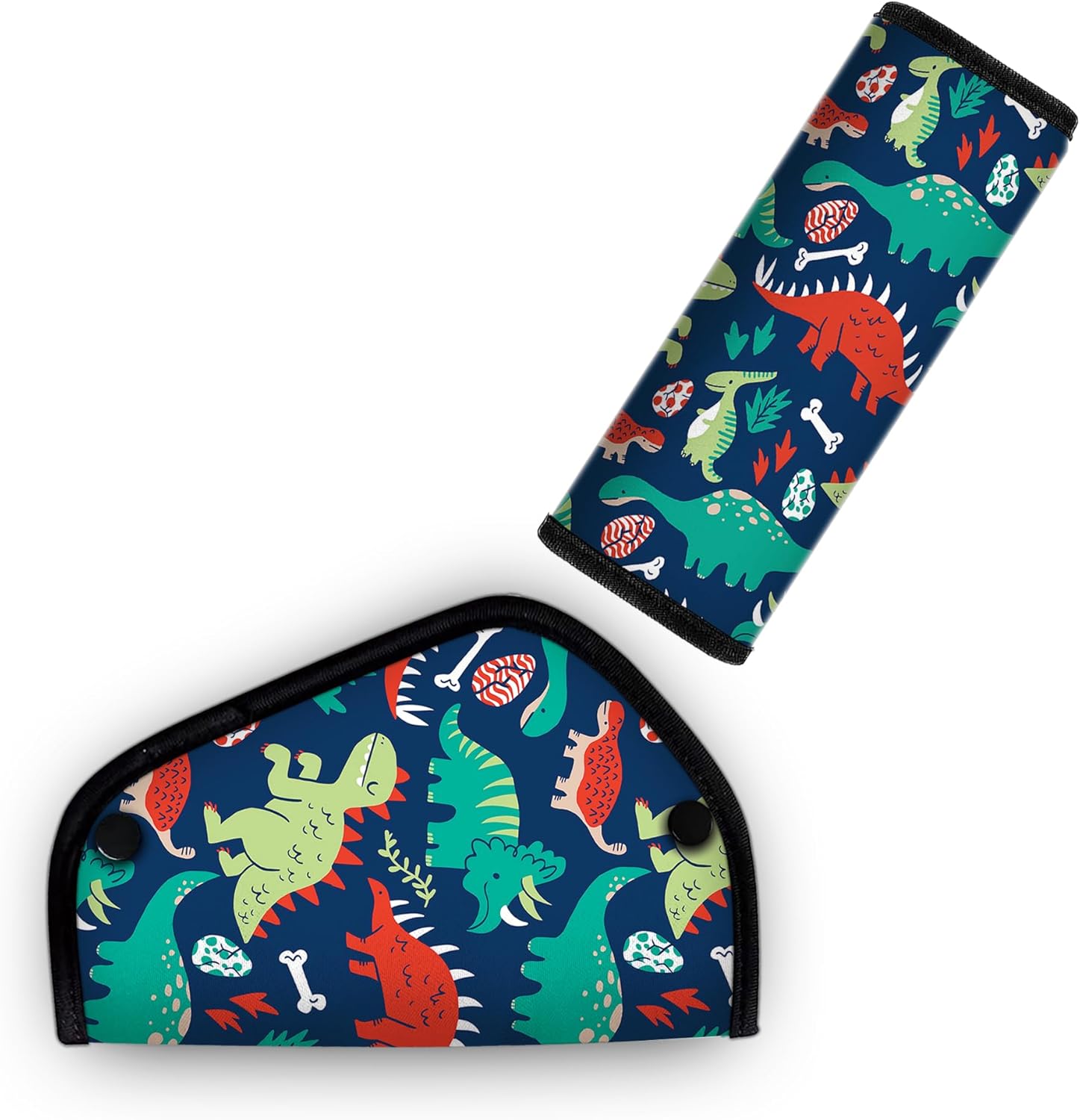 Mokiwala shoulder and belly protective padding dinosaur pattern front view