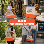Stylish Monchouchou dog purse carrier worn on shoulder