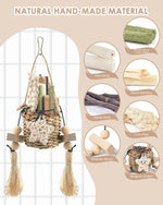 Bissap small animal hanging foraging toy packed with natural timothy hay sticks