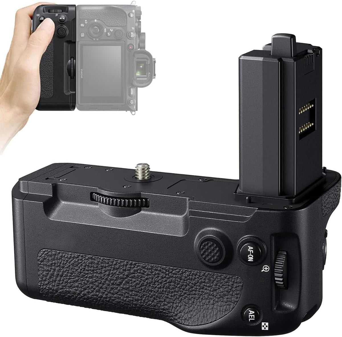 Happypopo VG-C4EM battery grip front view for Sony Alpha mirrorless cameras
