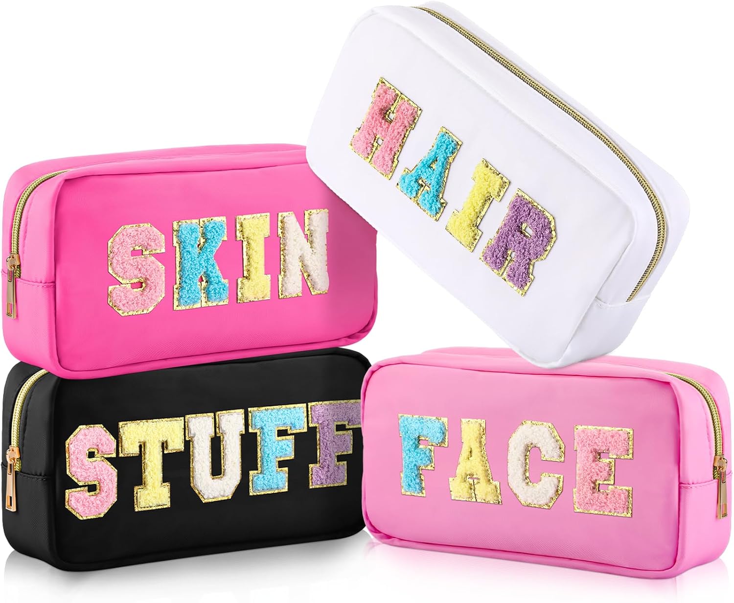 Cunno Preppy Makeup Bags front view showing all four pouches