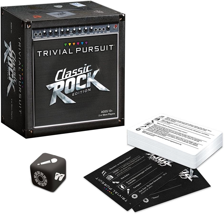 USAopoly Trivial Pursuit Classic Rock amp styled wedge case and trivia cards