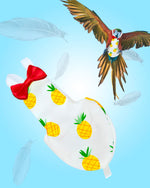 Cockatiel wearing soft cotton protective bird diaper pack
