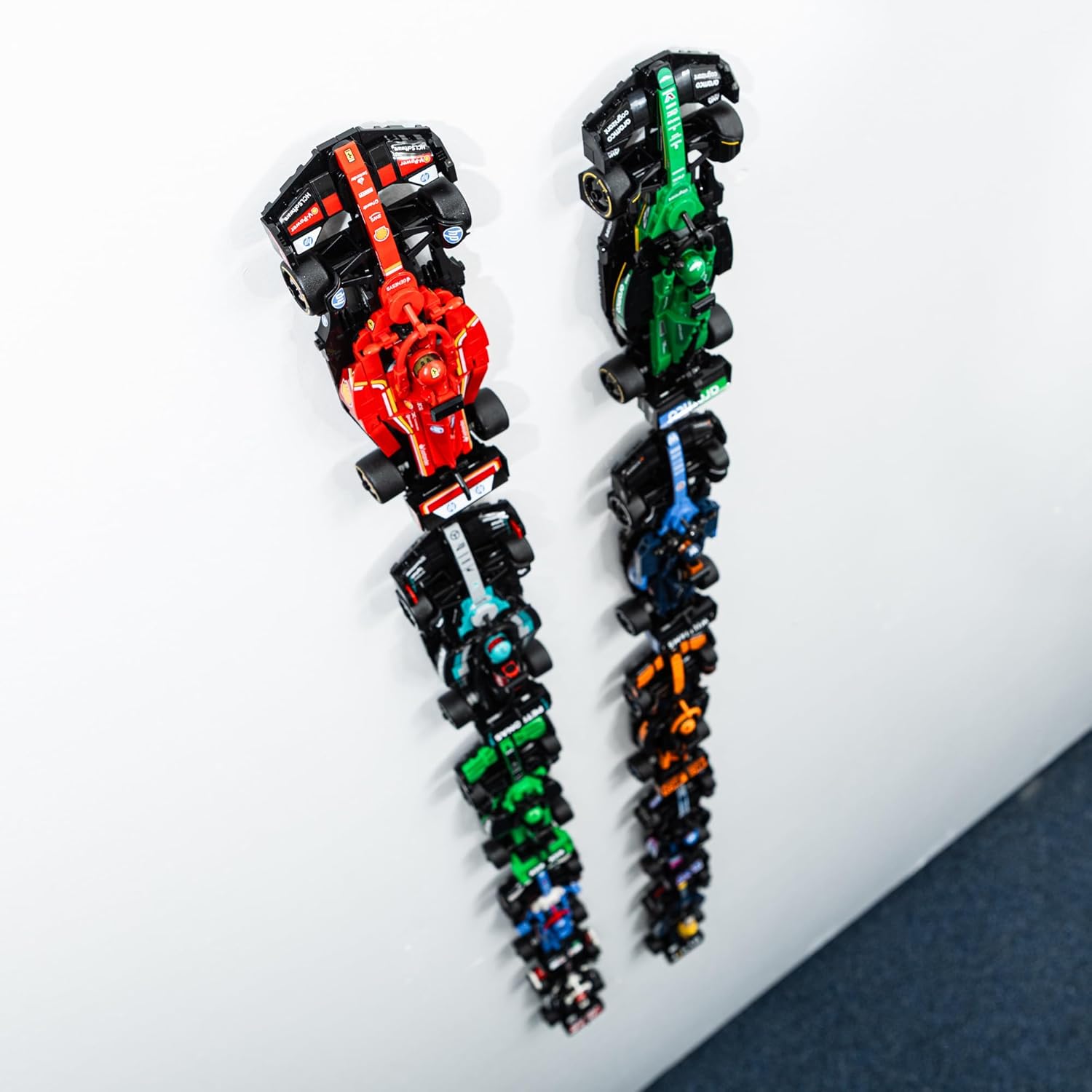 Capricorn Goods 12 pack wall mount hooks for Lego cars front view