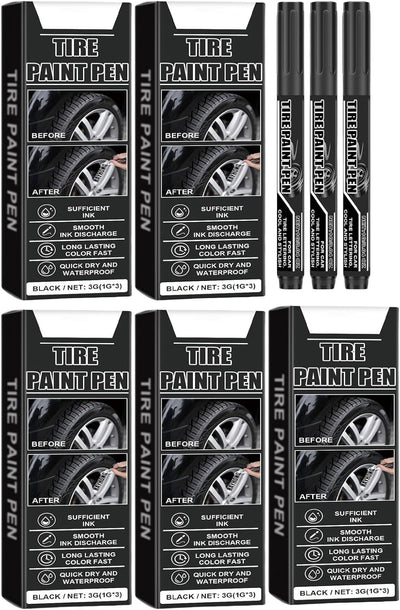 15Pcs Tire Paint Pen Black Paint Pen Water Temperature Black Tire Marker Pen for Car Tire Lettering - Image 1