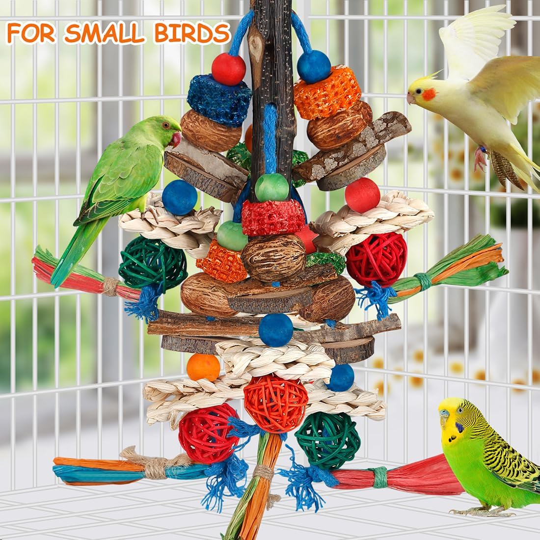 BBjinronjy African Grey parrot beak exercise toy side view