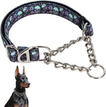 Martingale Dog Collar with Steel Chain, Reflective Choke Collar with Soft Padded- Adjustable No Pull with Bohemia Flower for Training Large Dogs Pet Collars for WalkingL - Image 12