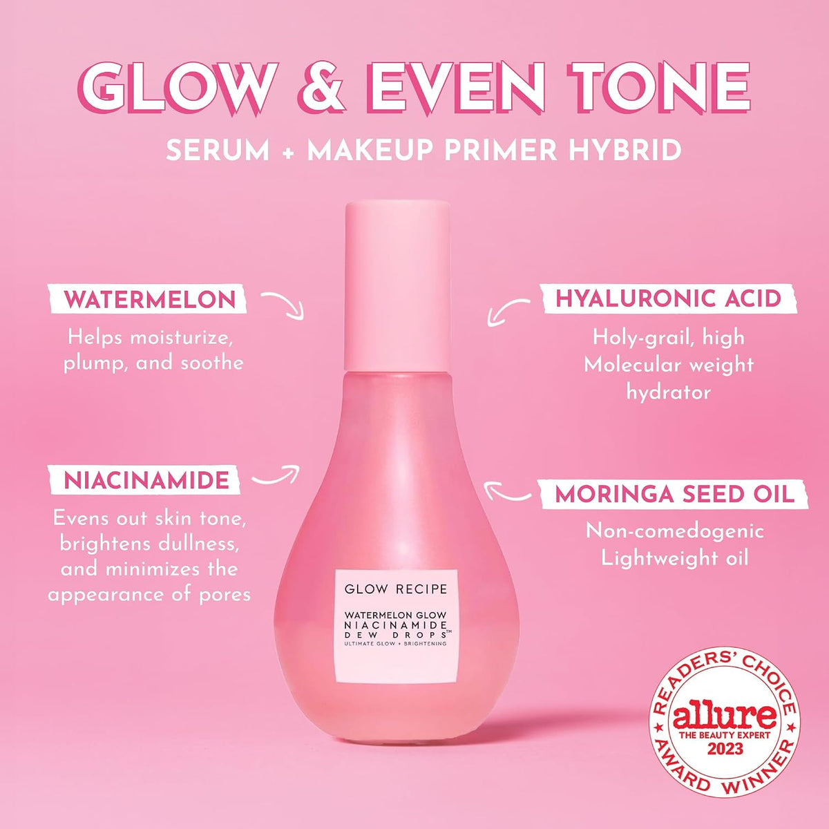 Glow Recipe serum texture demonstration on skin