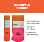 Close-up of the gold Taklon synthetic bristles on the Mod Podge crafting brush set