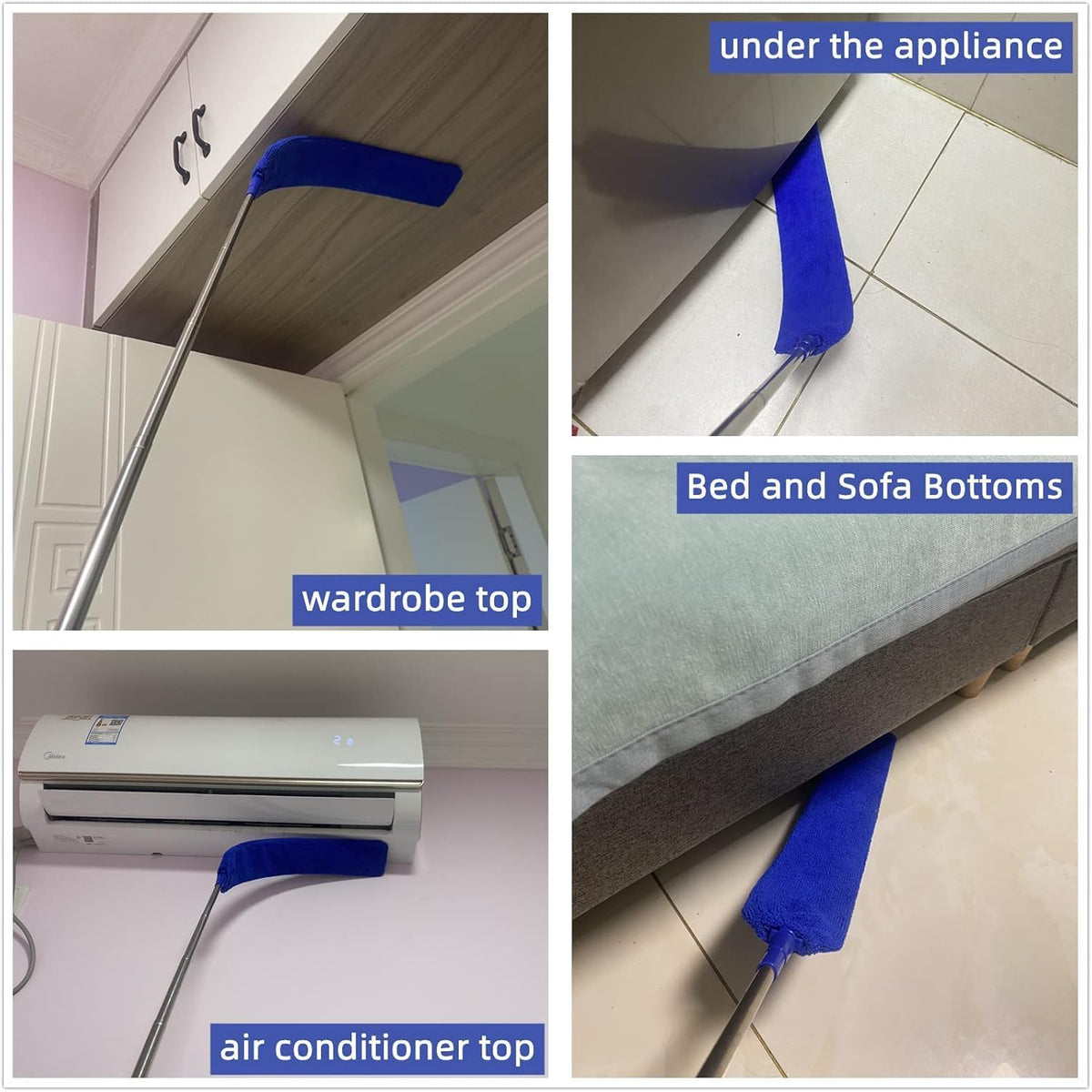 Three washable microfiber replacement cloths included