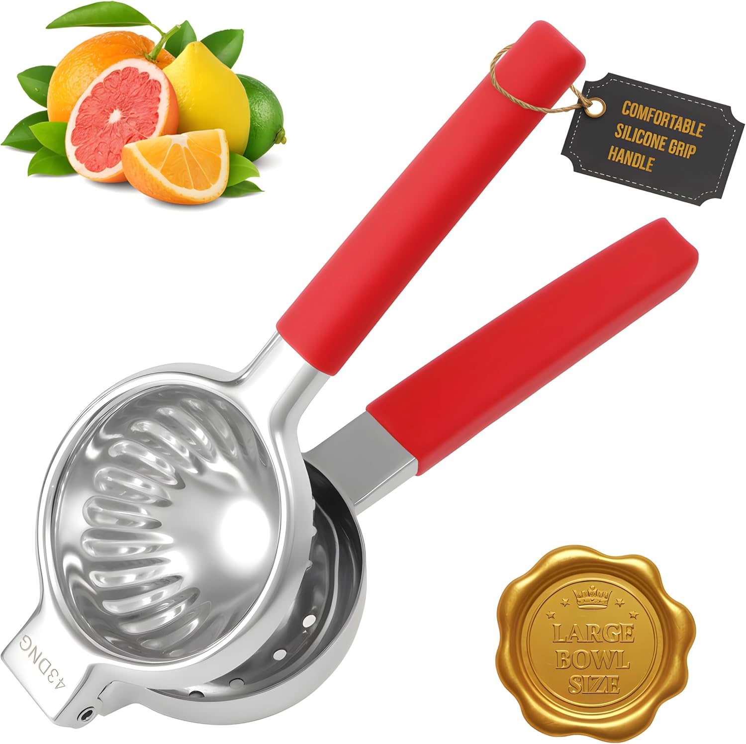 43DNG stainless steel lemon squeezer front view