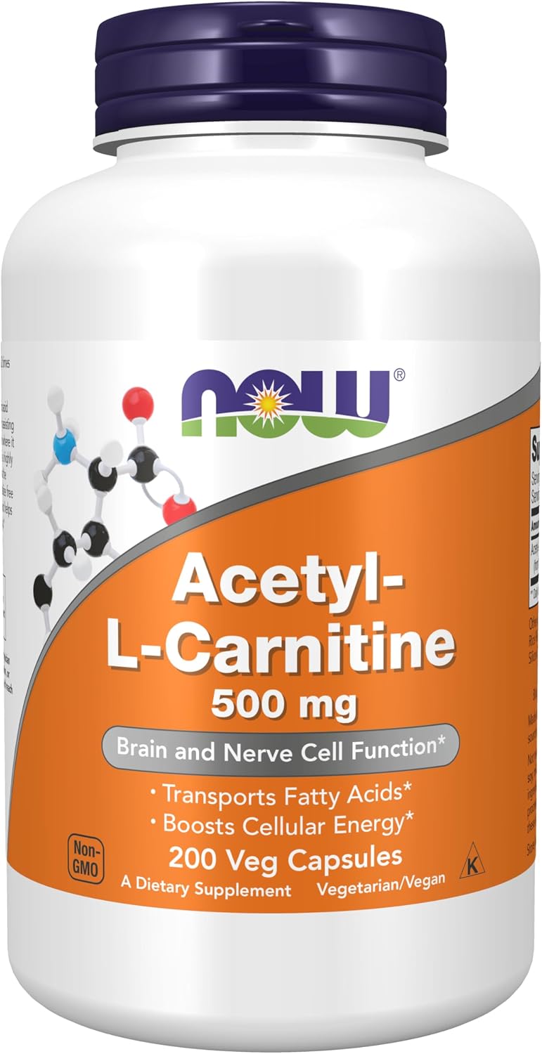 NOW Supplements, Acetyl-L Carnitine 500 mg, Amino Acid, Brain And Nerve Cell Function*, 100 Veg Capsules - Image 12