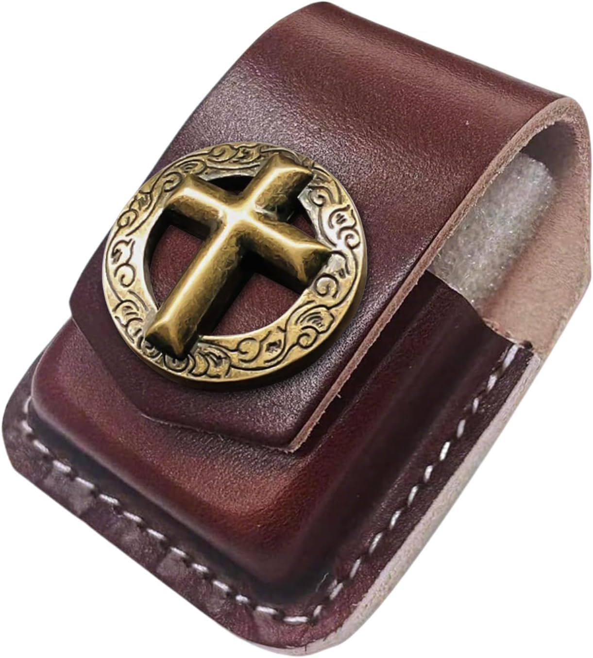 Leather Lighter Case, Flip top Leather Lighter Pouch, Holder Case with Pocket Belt Loop,Handmade - Image 1