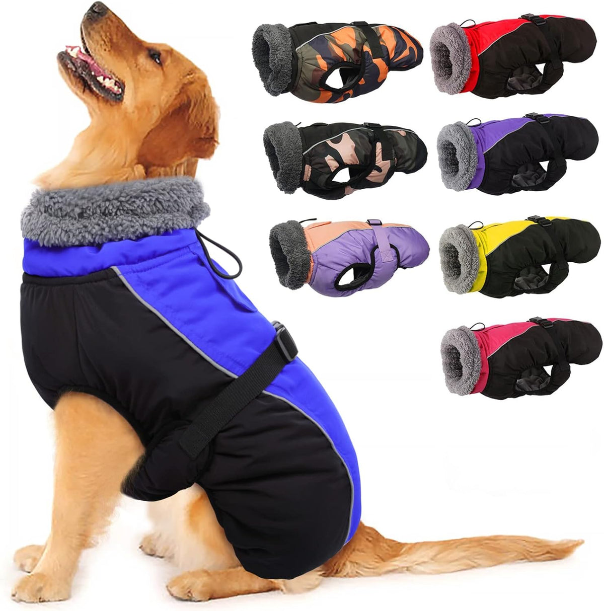 IECOii Extra Warm Dog Coat - Reflective Adjustable Jacket With Buckle Fleece Turtleneck for Cold Weather - Soft Winter Coat for Small Medium Extra Large Dogs - Image 14