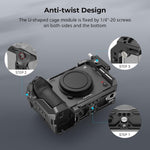 SmallRig Cage for Sony FX30 FX3 FX3A with Cable Clamp for HDMI, Classic Bright Black Surface, Included Cold Shoe and NATO Rail, Modular Design Compatible with Original XLR Handle - Image 11