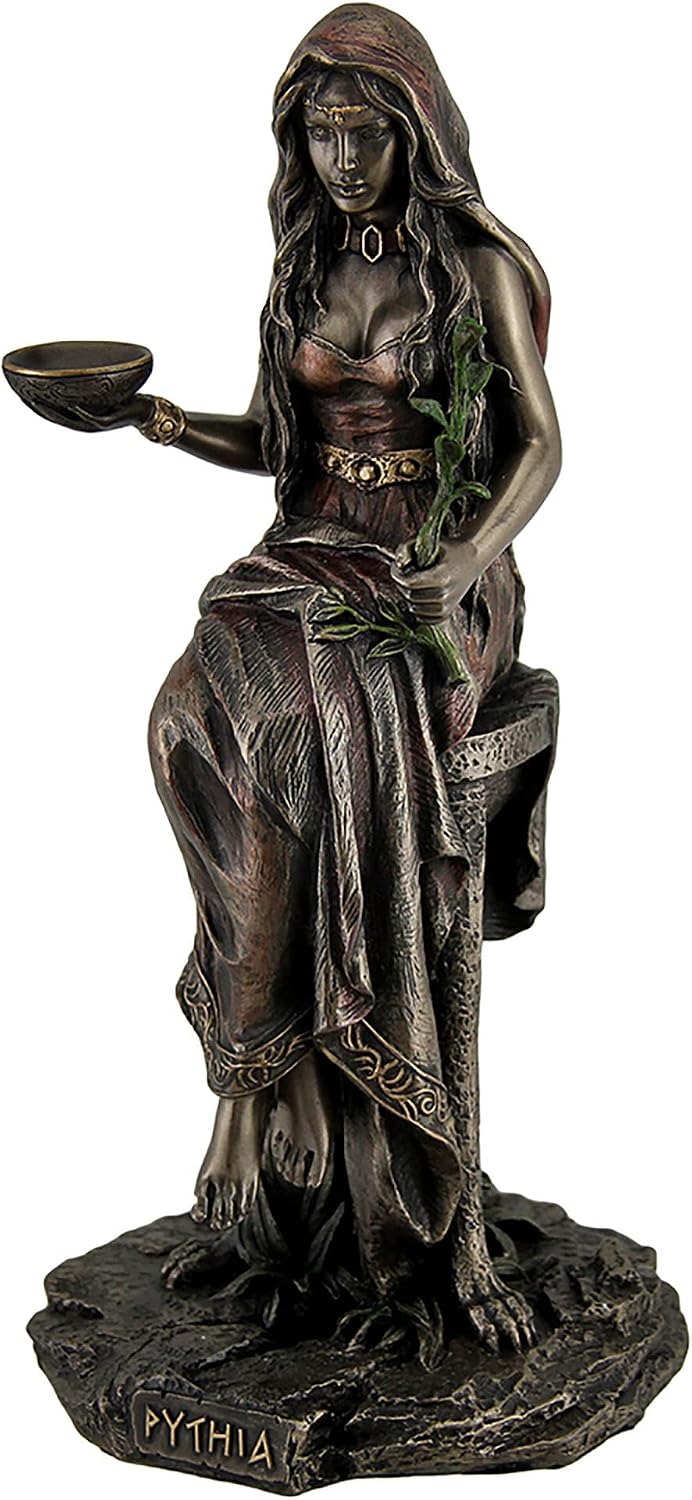 Veronese Design Pythia Oracle of Delphi bronzed statue front view