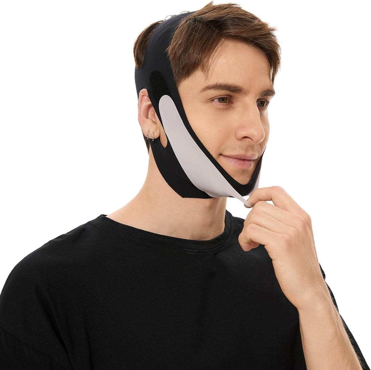 Forzacx V Shaped Face Mask chin strap front view for men