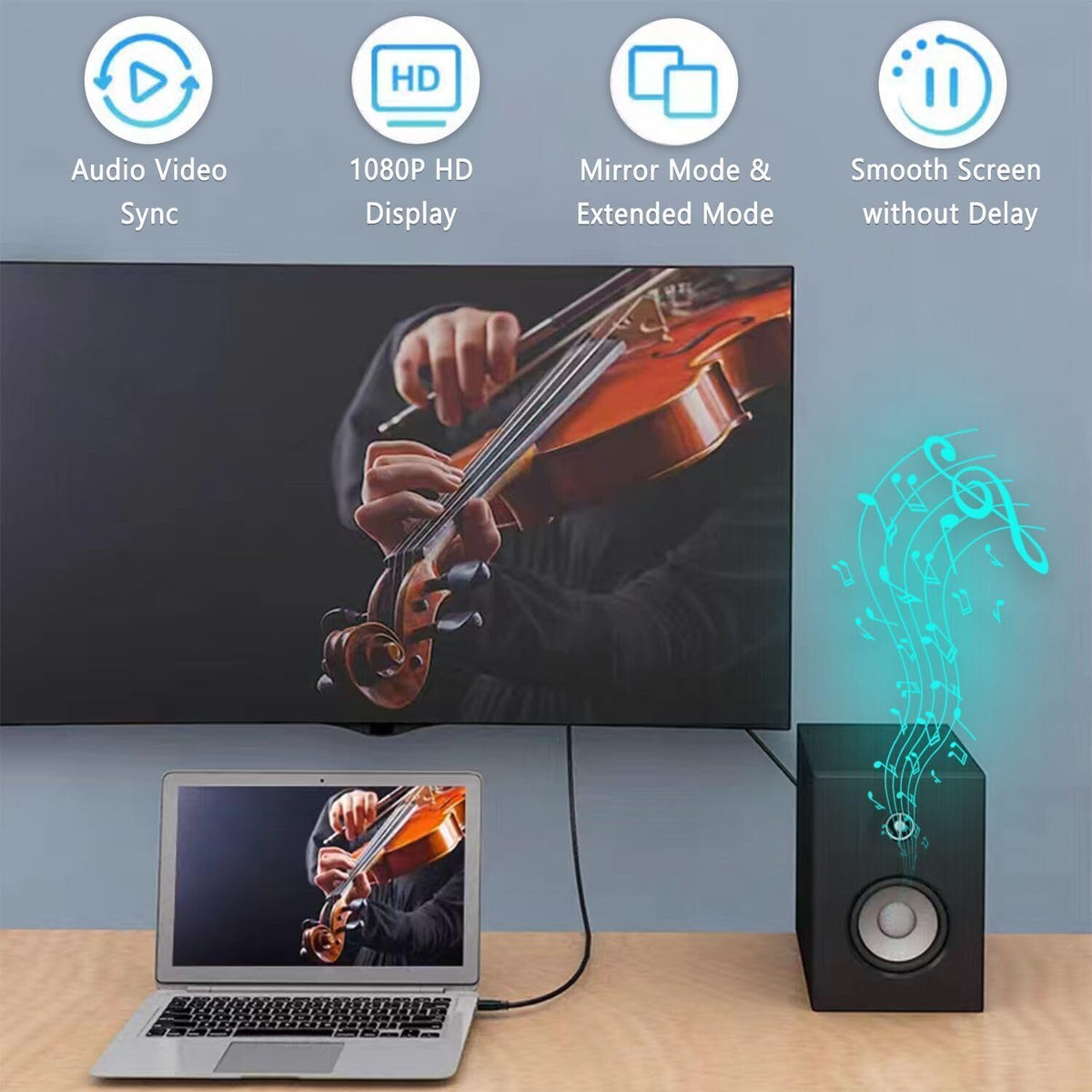 Sartyee Ankky projector accessory cable for desktop computer setup