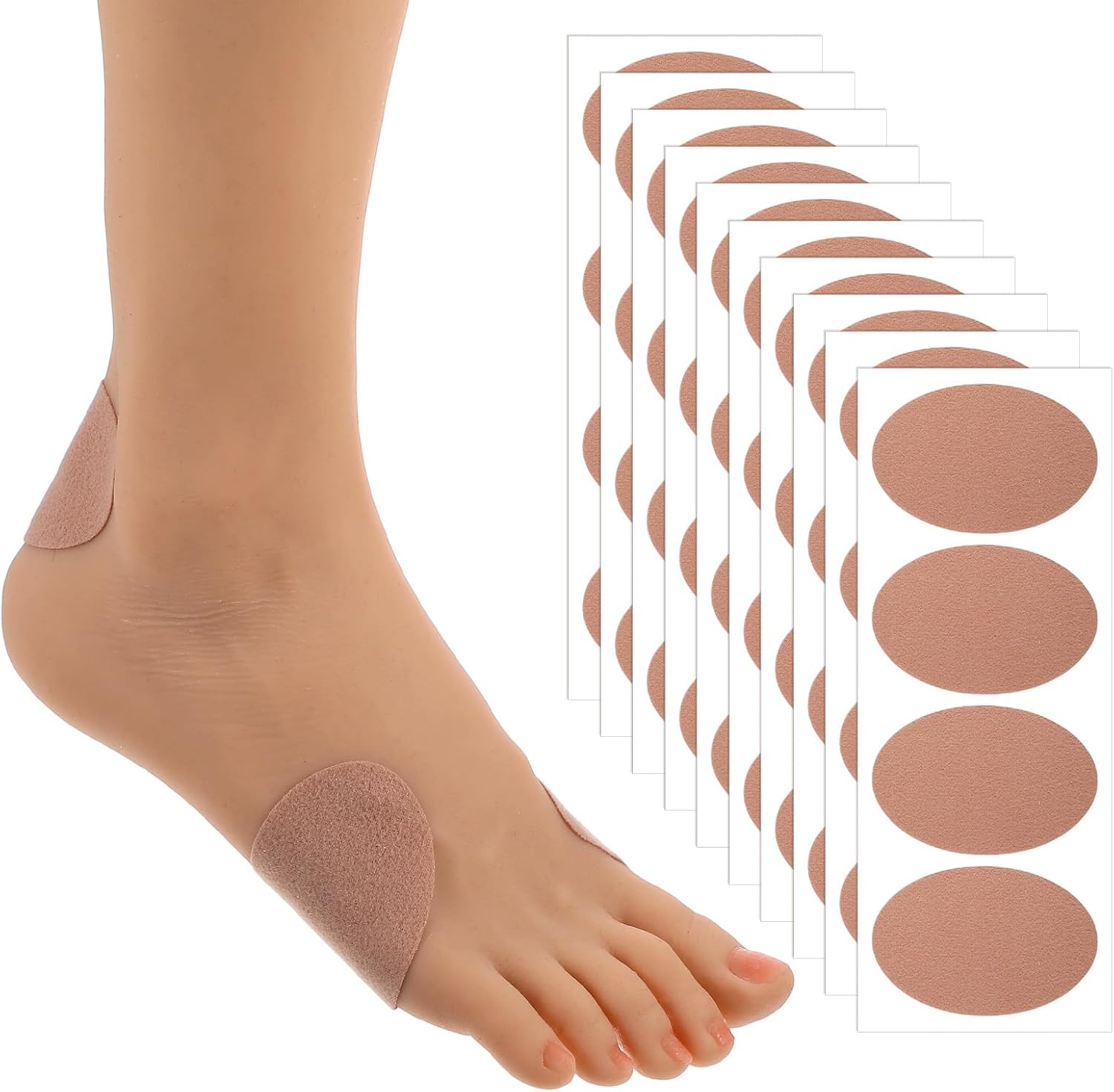 Moleskin for Feet, 40pcs Moleskin for Blisters, Moleskin Padding, Adhesive Moleskin Pads for Blisters, Shoes, Toes, Heel Blister Prevention and Reduce Friction - Image 1