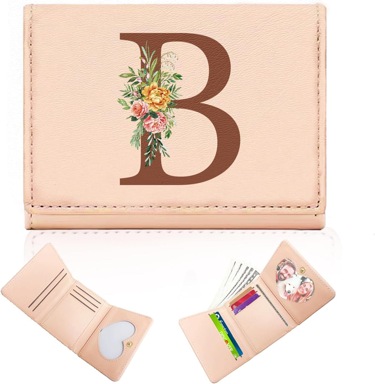 PU Leather Wallet for Teen Girls Women, Cash Pocket Card Holder ID Window Purse, Christmas Birthday Gifts for Daughter Granddaughter, Initial S, Blue - Image 12