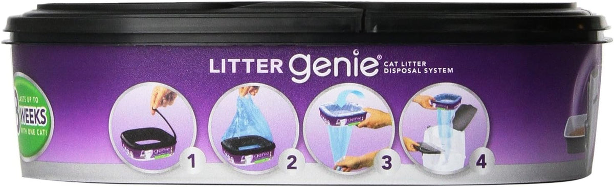 Litter Genie standard refill cartridges three pack displayed out of box