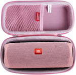 Hermitshell hard travel case for JBL Flip front view in vibrant pink color.