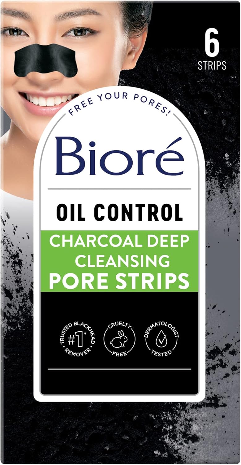 Bioré Charcoal Deep Cleansing Pore Strips front view packaging
