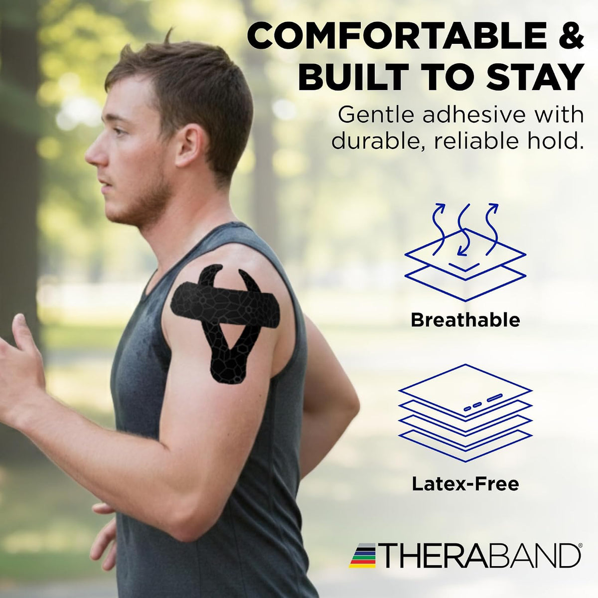 Theraband Kinesiology Tape application on shoulder muscle