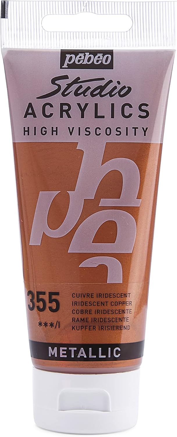 Pebeo Studio Acrylics 100-milliliter Acrylic Paint, Iridescent Copper - Image 1