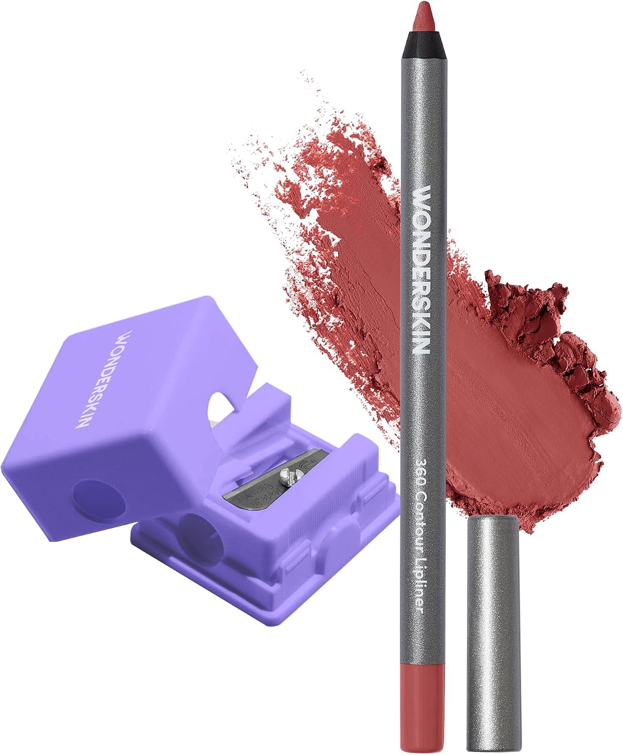 Wonderskin 360 Contour Lipliner Ruby front view showing long lasting lip pencil packaging