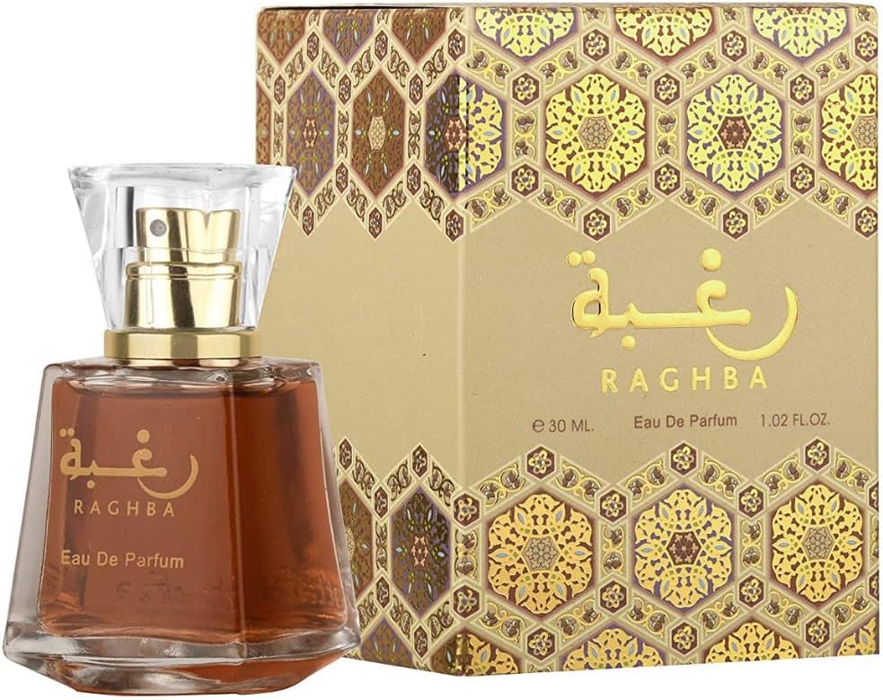 Lattafa Perfumes Raghba EDP (Eau De Parfum) I Middle Eastern baked sweets in a spice market scent I Warm, cozy, and smoky Vanilla add a sweet, elegance I Long - lasting and Great Silliage I - Image 1