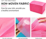 Disposable beauty salon bed sheet fitted on massage table