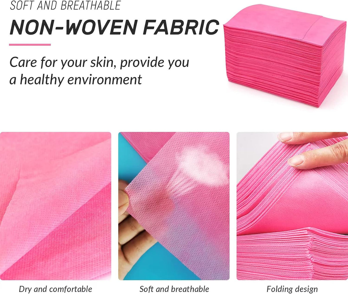 Disposable beauty salon bed sheet fitted on massage table