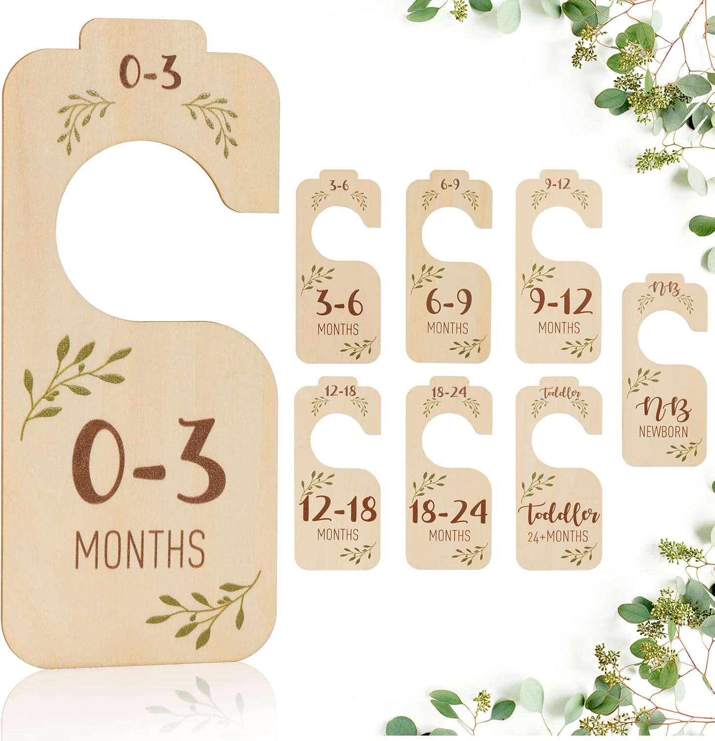 Giftacity baby closet dividers wooden set with size labels