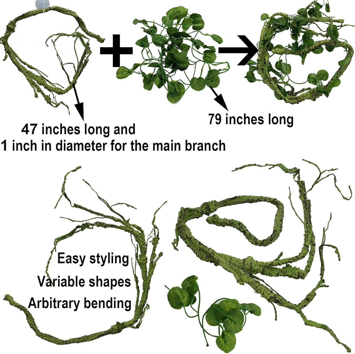 Artificial ivy plants for leopard gecko terrarium decoration