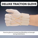 Sammons Preston rehabilitation glove showing fingertip eyelets and elastic bands