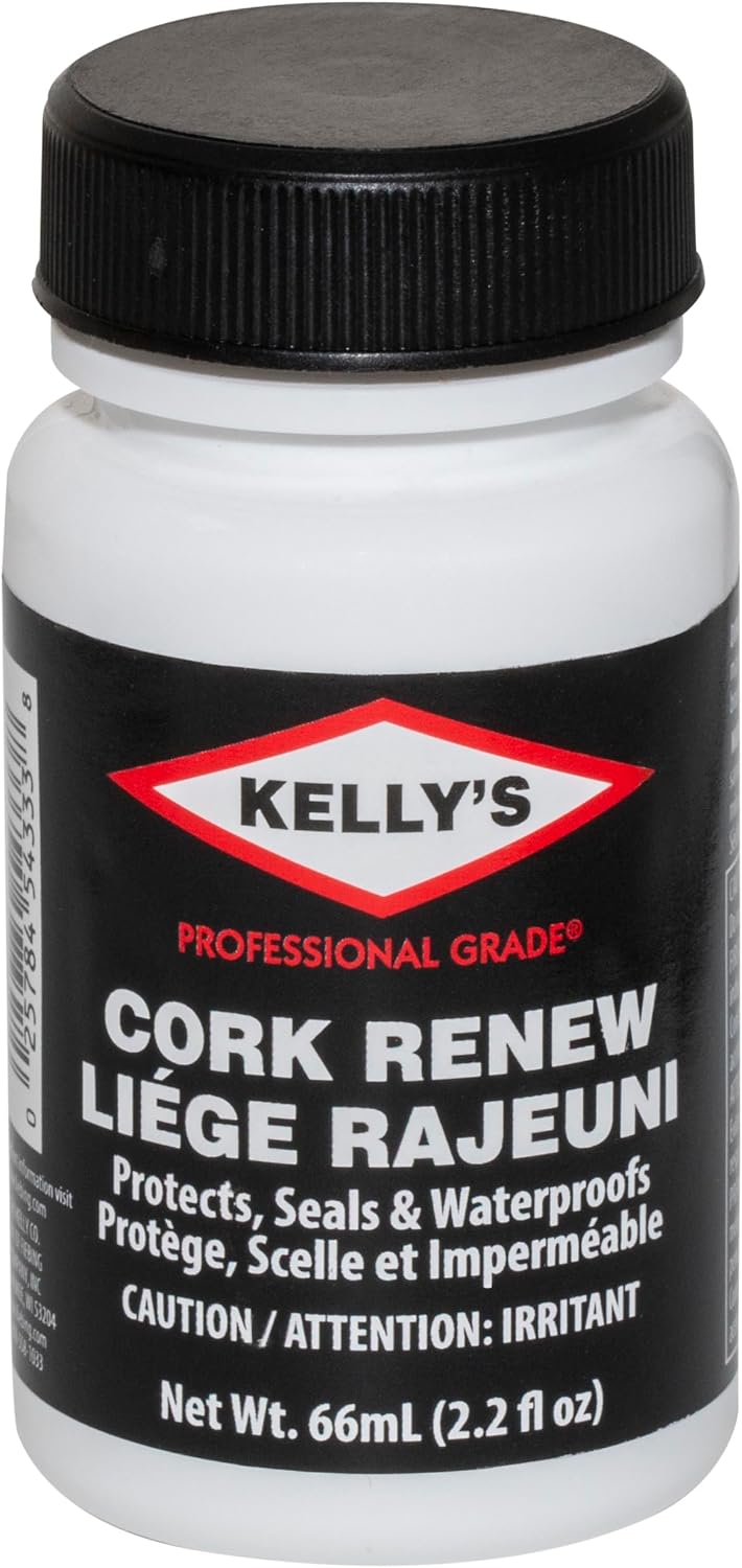 Fiebing's Kelly's Cork Renew Sealer front view bottle with brush applicator