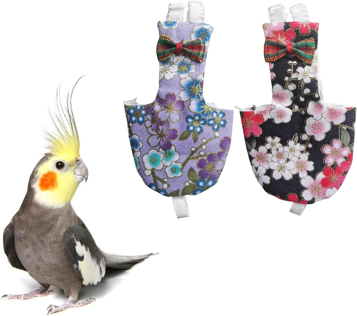 UKJENT Bird Diaper Protective Parrot Nappy 2 Pack, Reusable Flight Suit with Waterproof Inner Layer, Washable Cute Urine Wet Suit for Parrots(M) - Image 11