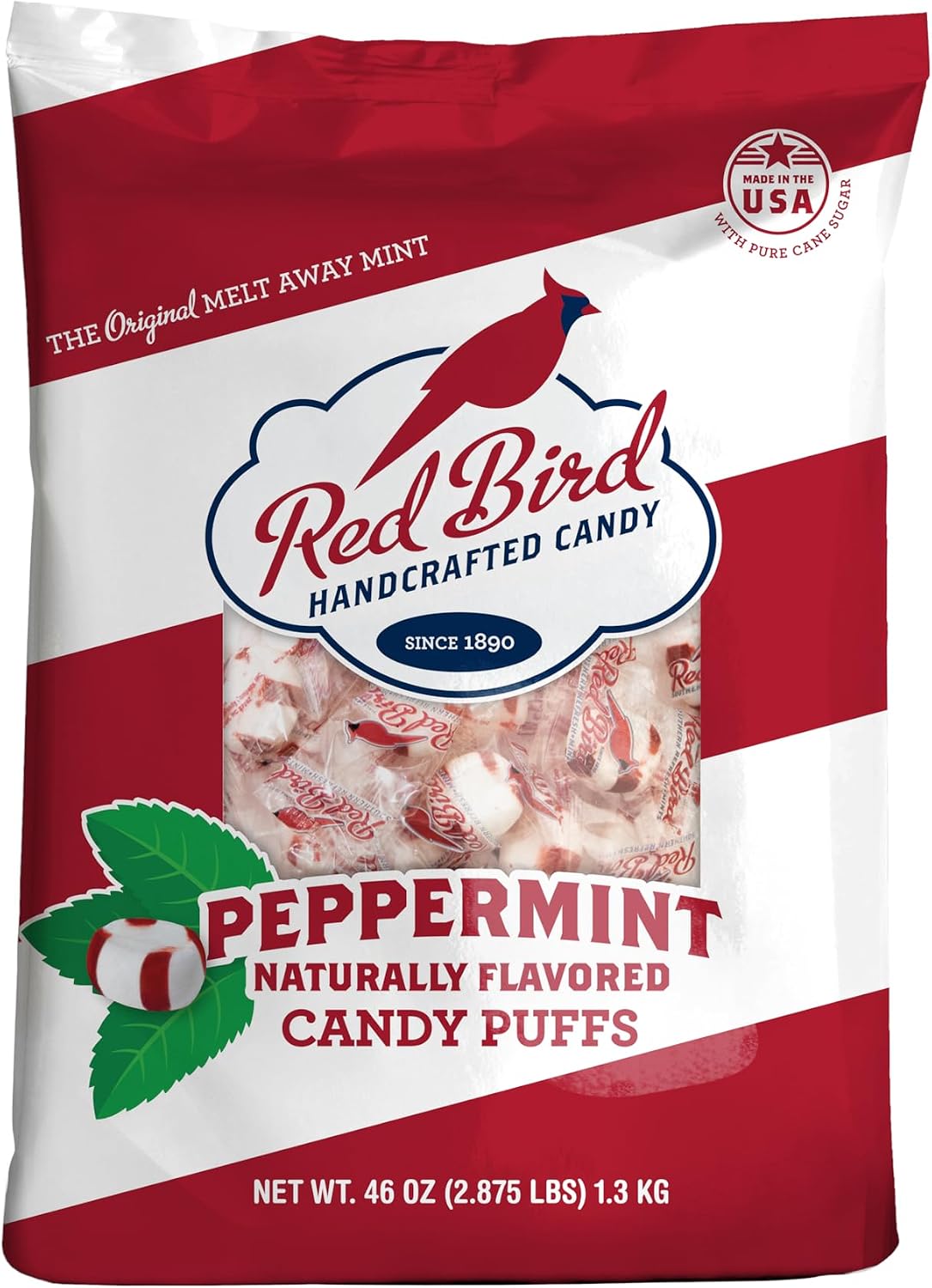 Red Bird Soft Peppermint Candy, Soft Mints Individually Wrapped, 18 oz Tub - Image 9