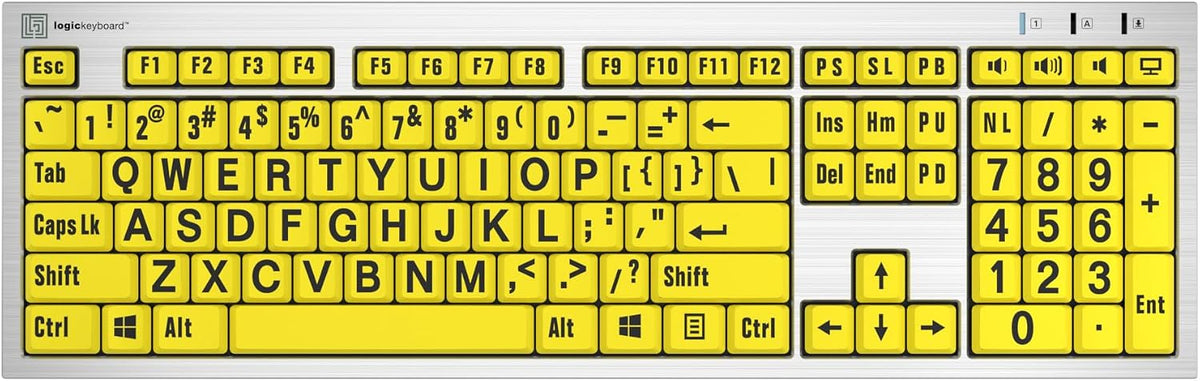 Logickeyboard back view with flip-out feet