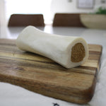 Five to six inch refillable dog chew bone packed with savory bully stick flavor.