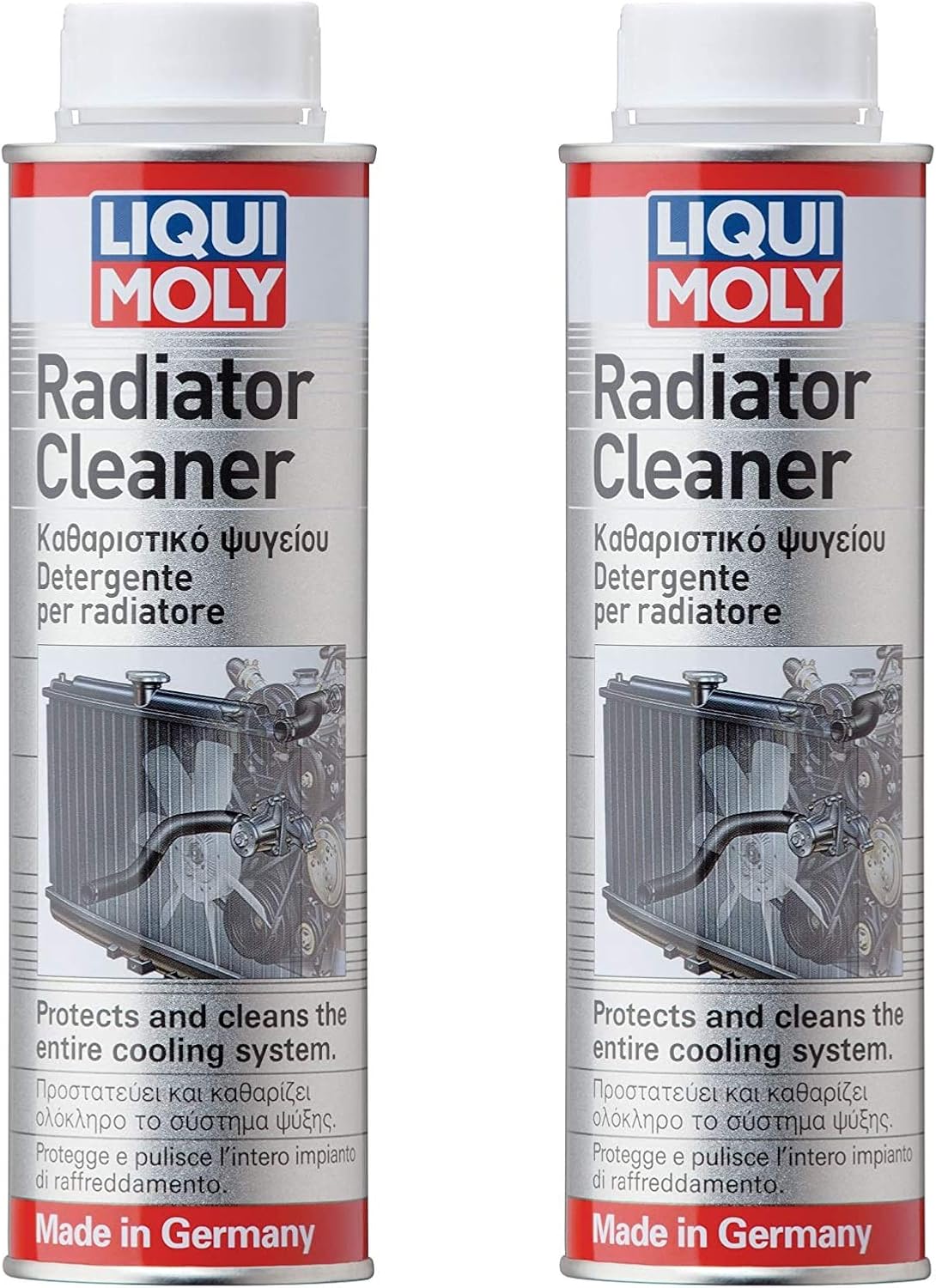 Liqui Moly Radiator Flush Cleaner two pack front view professional automotive cooling system additive