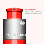 ClarinsMen skincare routine products arranged together