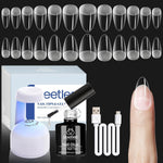 Beetles gel nail kit with 504 pieces of almond short nail tips and mini LED lamp