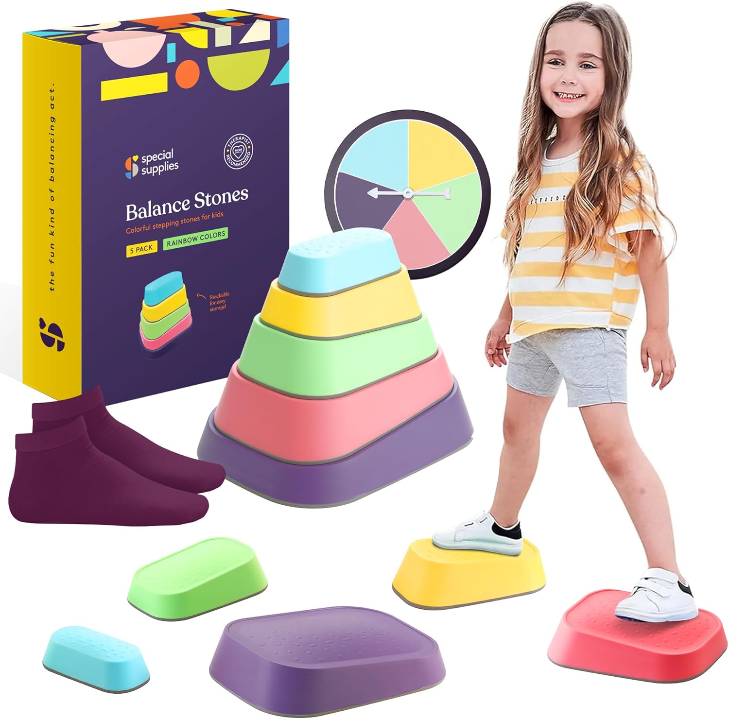 Special Supplies 5 piece rainbow stepping stones set front view