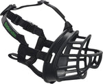 Baskerville Ultra Dog Muzzle front view of humane black basket design