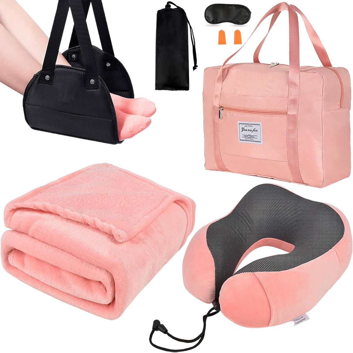 Nerien travel pillow and blanket set front view