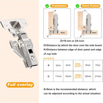 4Pcs Soft Close Face Frame Cabinet Hinges, 50% Faster Install with Clip-On Plate, Mounting Screws Included, Durable & Quiet Full Overlay Cabinet Door Hinges for Face Frame Cabinets - Image 9