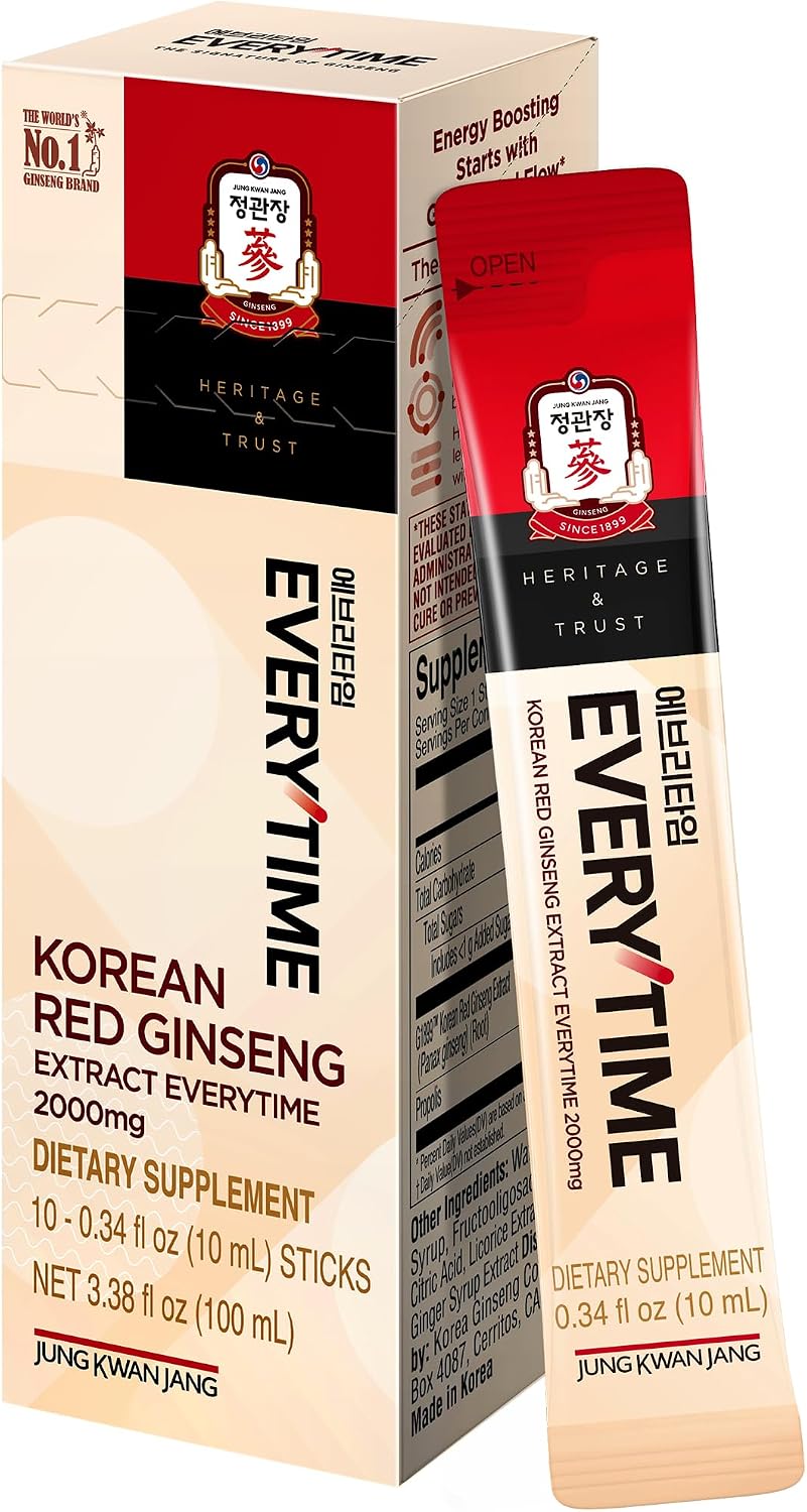 JUNG KWAN JANG Everytime Korean Red Ginseng Extract Stick 1,050mg & Lemon - Vegan Ginseng Root Energy Drink Liquid Stick Supplements - Builds Stamina & Immunity, No Caffeine Non-GMO (30 Sticks) - Image 14